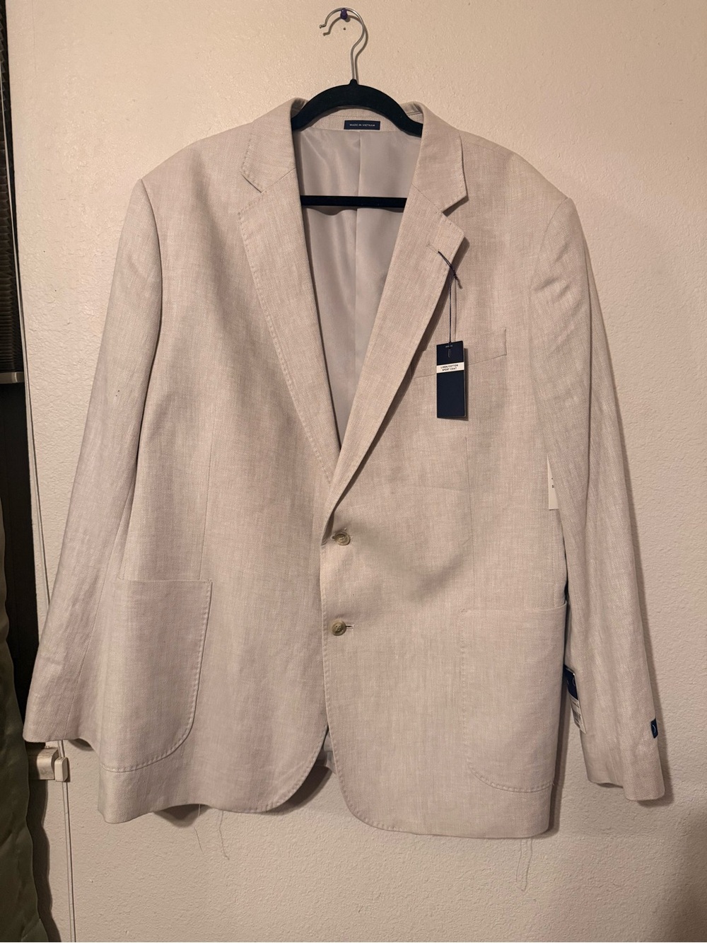 Stafford Light Beige Linen-Blend Sport Coat